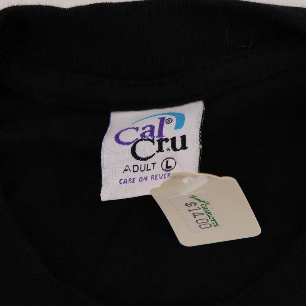 Vintage 90's Single Stitch Black Charlotte North Carolina Sz. Large Tourist Tee - Picture 3 of 6